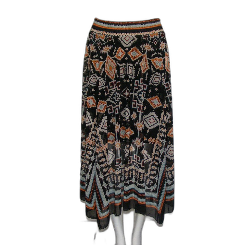 JOHN PAUL RICHARDS Skirt, L, Handkerchief, Southwestern, Elastic Waist, Lined